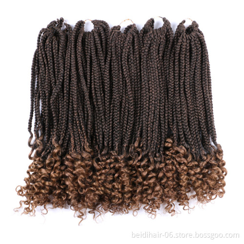 Box Braids Goddess Braiding Hair with Curly Ends 3S Synthetic Hair Braided Extension 18inch 24inch